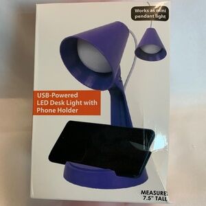 NIB! USB Powered LED Desk Light with Phone Holder!